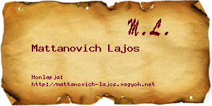 Mattanovich Lajos névjegykártya