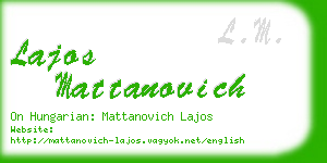 lajos mattanovich business card